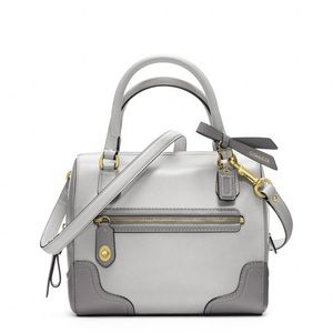 Gray Poppy Colorblock Leather Mini Satchel
